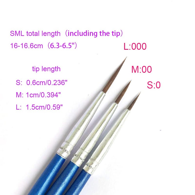RUIHCBY 60 Pack Pointed Round Painting Brush,Hand Made Thread Drawing Brush,Detail,Nail Brushes for Detail and Miniature Drawing,Painting,Coloring by Acrylic, Oil and Watercolor (M(#00)) - Image 2